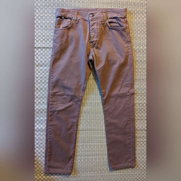 ISAIA Napoli Brown Stretch Denim Slim Fit Jeans Pants EU 48 Made in Italy